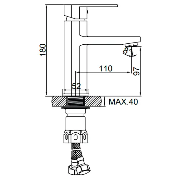 Смеситель для раковины Ledeme H716 L71016 суперсталь, изображение 3