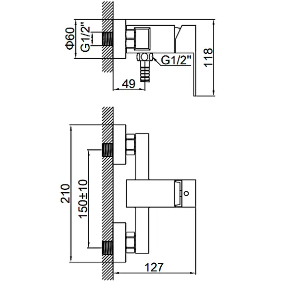 Смеситель для душа Ledeme H33 L72033 суперсталь, изображение 2