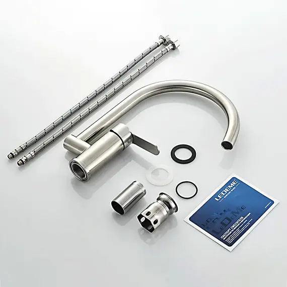 Смеситель для кухни Ledeme L74003 суперсталь, изображение 10