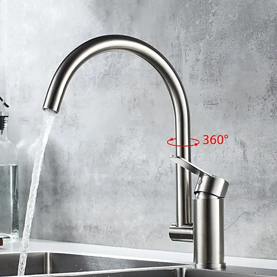 Смеситель для кухни Ledeme L74003 суперсталь, изображение 4