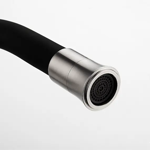 Смеситель для кухни с гибким изливом Ledeme R L74004-2 черный/нержавеющая сталь, изображение 9