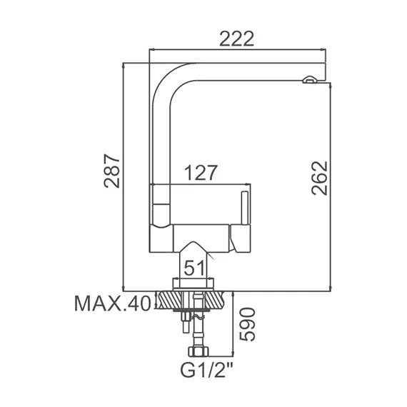 Смеситель для кухни Ledeme L74007 суперсталь, изображение 2
