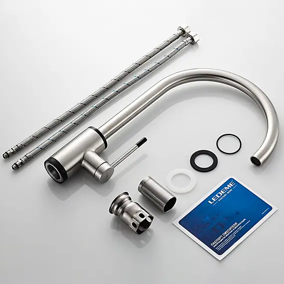 Смеситель для кухни Ledeme L74013 суперсталь, изображение 11