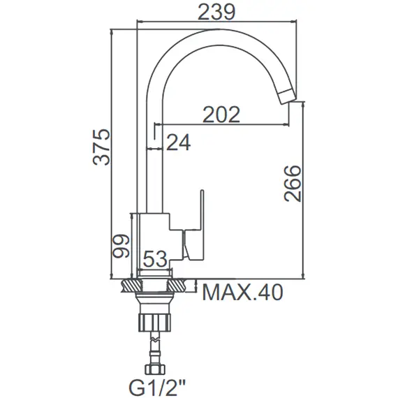 Смеситель для кухни Ledeme H716 L74016 суперсталь, изображение 2