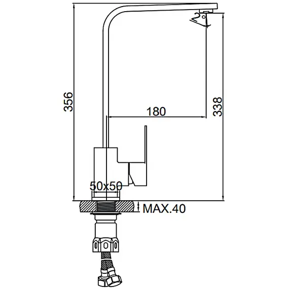 Смеситель для кухни Ledeme L74033 суперсталь, изображение 2