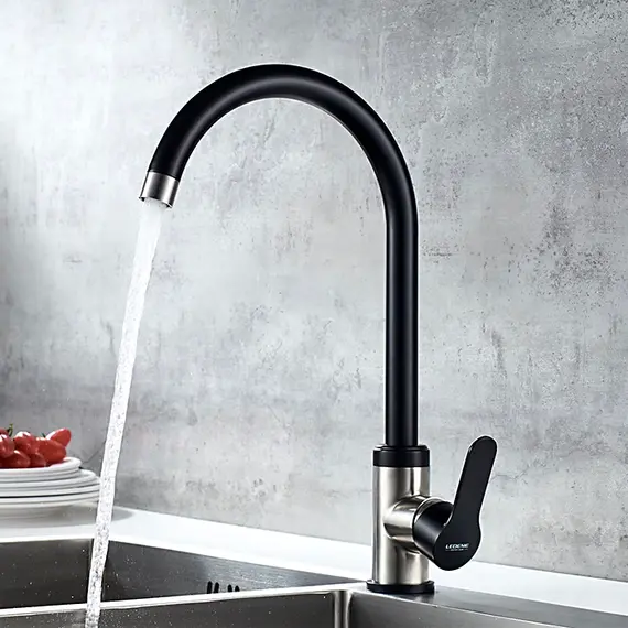 Смеситель для кухни Ledeme L74105B черный черный/суперсталь, изображение 4