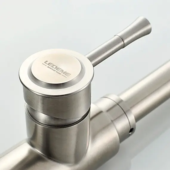 Смеситель для кухни Ledeme L74155-3 суперсталь, изображение 8