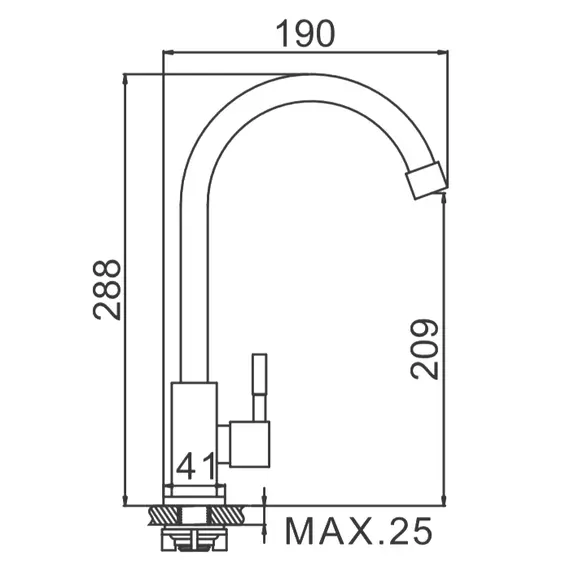 Кран для холодной воды Ledeme L74195 суперсталь, изображение 2