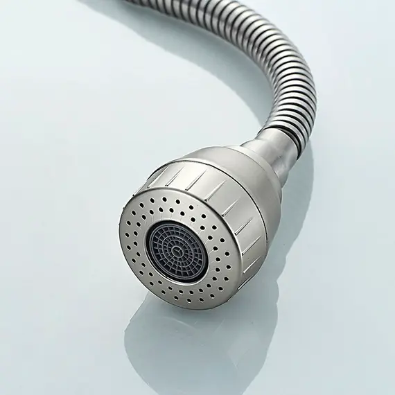 Моно кран для холодной воды с гибким изливом с душем Ledeme R L74295 суперсталь, изображение 5