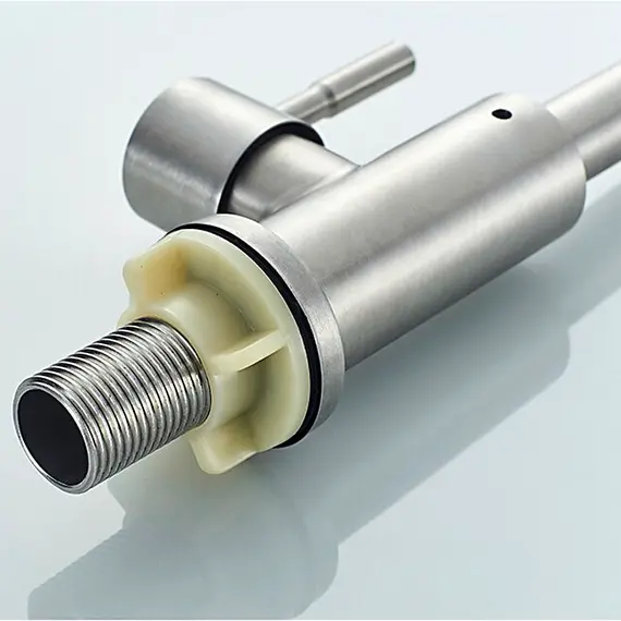 Моно кран для холодной воды с гибким изливом с душем Ledeme R L74295 суперсталь, изображение 7