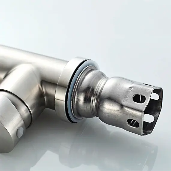 Смеситель для кухни Ledeme R L74304 с гибким изливом с душем суперсталь, изображение 8