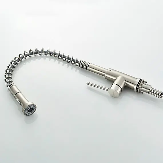 Смеситель для кухни с выдвижной лейкой Ledeme L76005 суперсталь, изображение 5