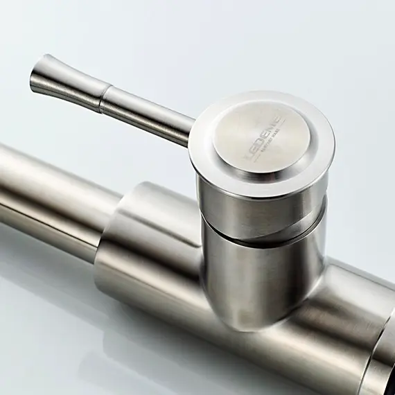 Смеситель для кухни с выдвижной лейкой с душем Ledeme L76014 суперсталь, изображение 7