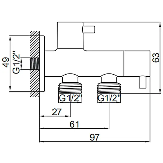 Кран для гигиенического душа и бочки унитаза Ledeme LH507-1 хром, изображение 2
