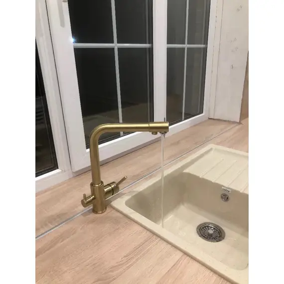 Смеситель для кухни со встроенным краном под фильтр питьевой воды Ledeme L4055Y-3 золотой, Название цвета: Золотой, изображение 9