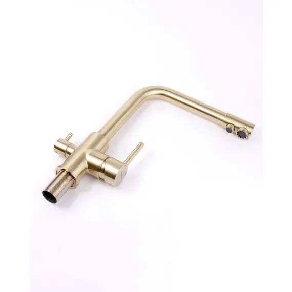 Смеситель для кухни со встроенным краном под фильтр питьевой воды Ledeme L4055Y-3 золотой, Название цвета: Золотой, изображение 5