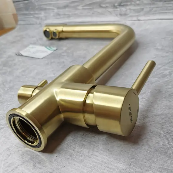 Смеситель для кухни со встроенным краном под фильтр питьевой воды Ledeme L4055Y-3 золотой, Название цвета: Золотой, изображение 11