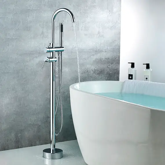 Напольный смеситель для ванны Gerhans K13219 хром, изображение 10