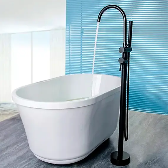 Напольный смеситель для ванны Gerhans K13219B черный, изображение 10