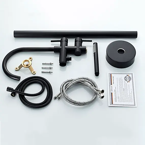 Напольный смеситель для ванны Gerhans K13219B черный, изображение 8