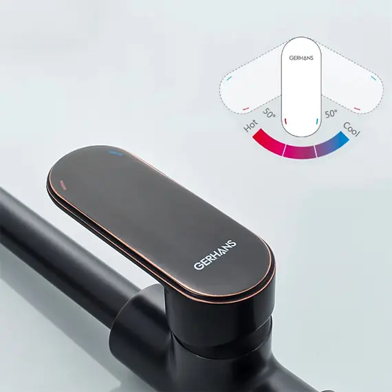 Смеситель для кухни Gerhans K14022T черный, изображение 6