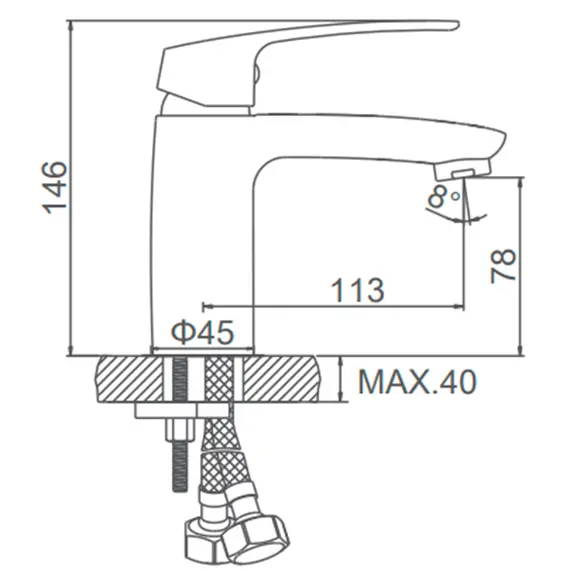 Смеситель для раковины Ledeme H72 L1072 хром, изображение 2