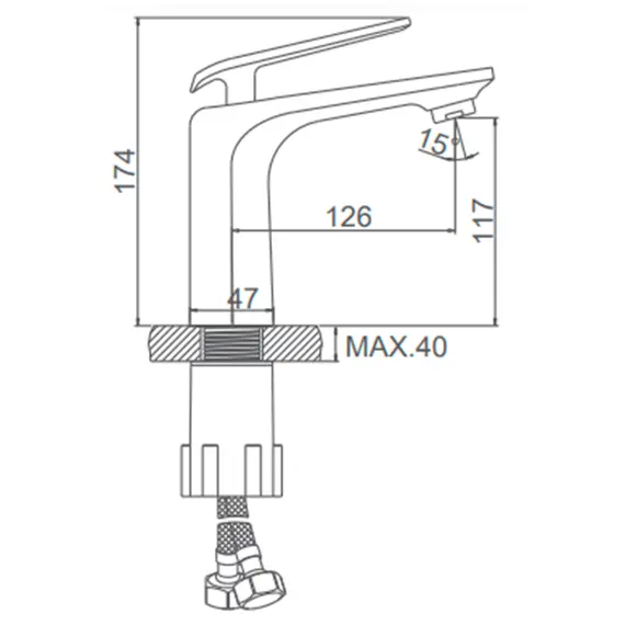Смеситель для умывальника Ledeme L1074B черный, изображение 2