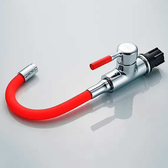 Смеситель для умывальника с гибким изливом R L1399-1 красный, изображение 4