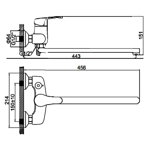 Смеситель для ванны Ledeme H32 L2232 хром, изображение 2