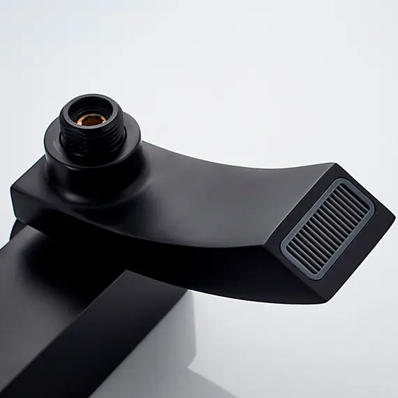 Смеситель для ванны Ledeme R L3178B матовый черный с коротким поворотным изливом, изображение 5