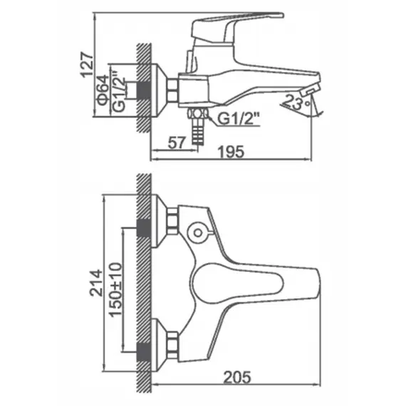 Смеситель для ванны Ledeme L3232 хром, изображение 2