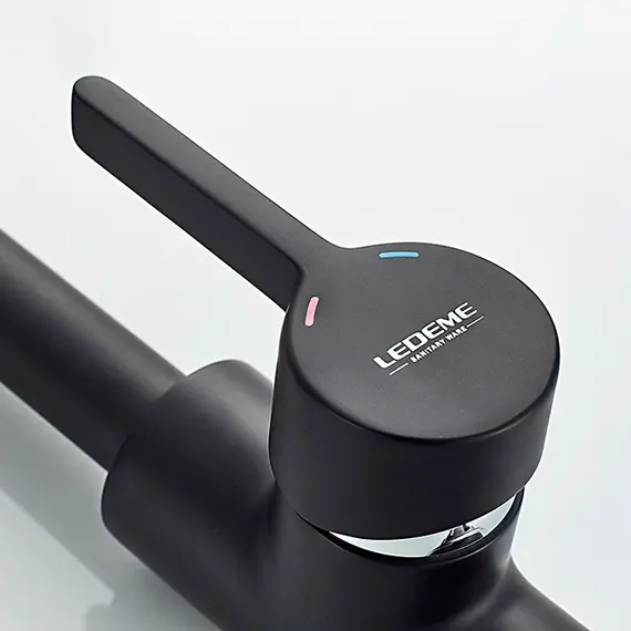 Смеситель для кухни Ledeme R L4299B черный, изображение 6