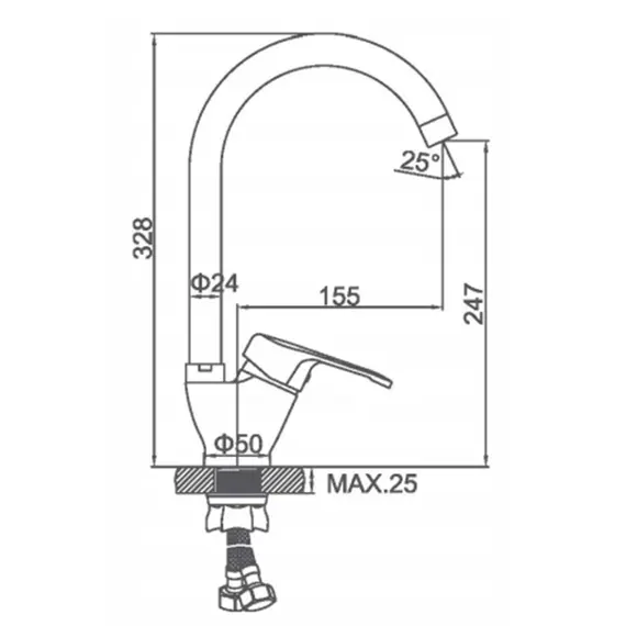 Смеситель для кухни Ledeme L5932-2 хром, изображение 2