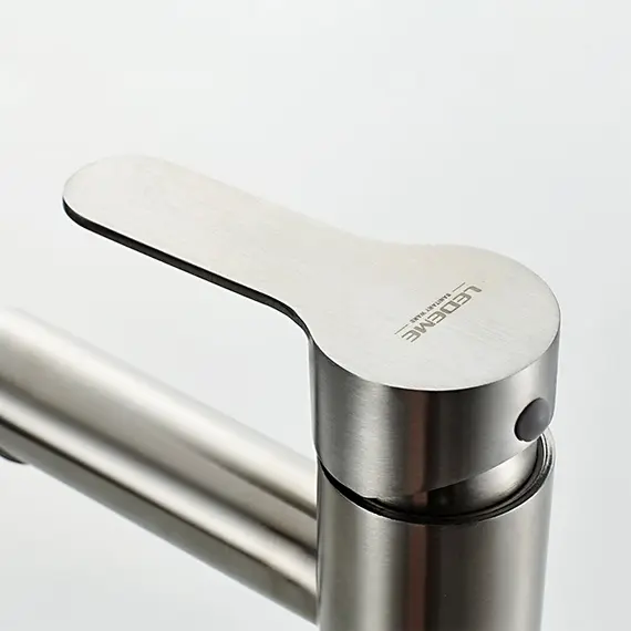 Смеситель для умывальника Ledeme L71003 нержавеющая сталь, изображение 6