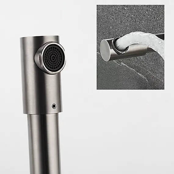 Смеситель для кухни со складным изливом Ledeme L74005 нержавеющая сталь, изображение 7