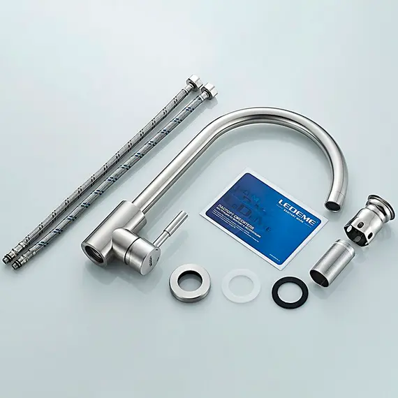 Смеситель для кухни Ledeme L74998A-3 суперсталь, изображение 10