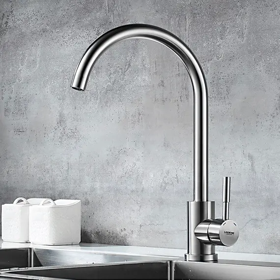 Смеситель для кухни Ledeme L74998A-3 суперсталь, изображение 7