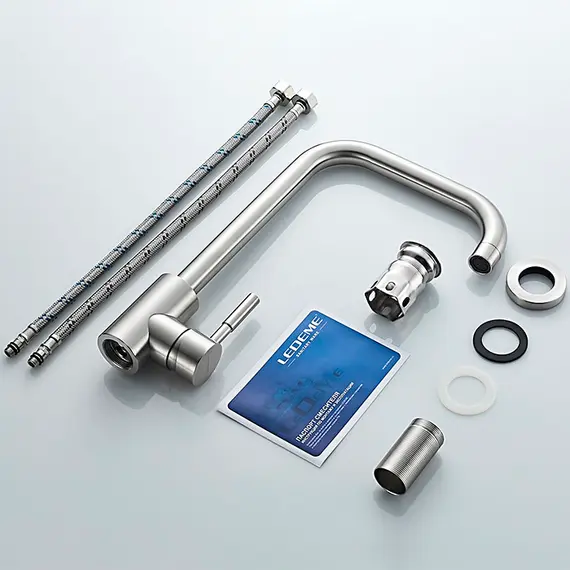 Смеситель для кухни Ledeme R L74998A-4 суперсталь, изображение 10