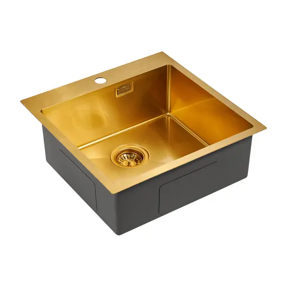Мойка из нержавейки Paulmark Velten 51 PM905151-BG брашированное золото 51 x 51 см, изображение 3