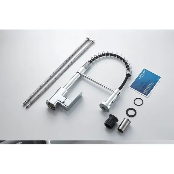 Смеситель для кухни с гибким изливом на пружине Ledeme L4080 хром, изображение 5