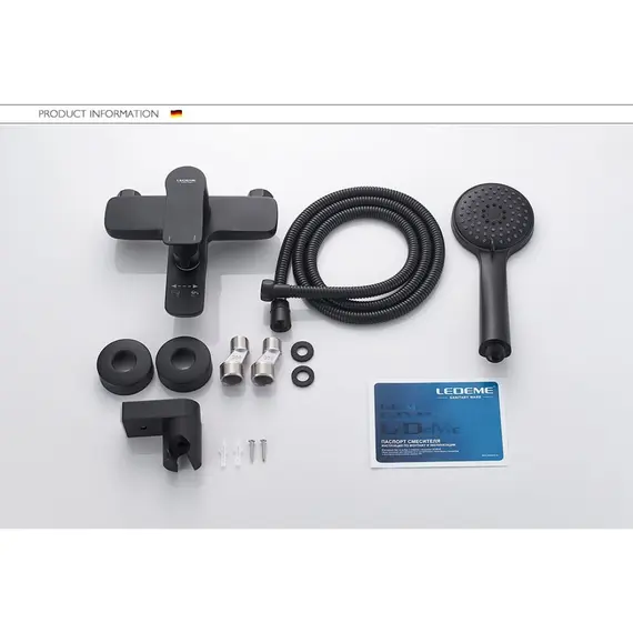 Смеситель для ванны Ledeme L73218B черный, изображение 6