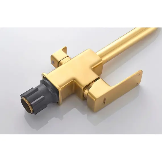 Смеситель для кухни со встроенным фильтром (краном) под питьевую воду Ledeme L4080Y-3 золотой сатин, изображение 3