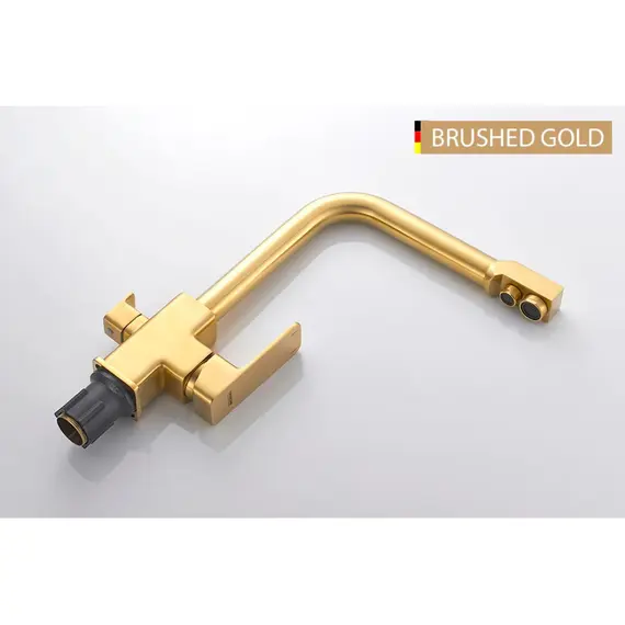 Смеситель для кухни со встроенным фильтром (краном) под питьевую воду Ledeme L4080Y-3 золотой сатин, изображение 2