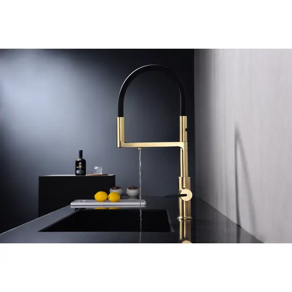 Смеситель для кухни Paulmark Tornado Starke To213402-SBG светлое брашированное золото с краном для фильтра питьевой воды, изображение 10