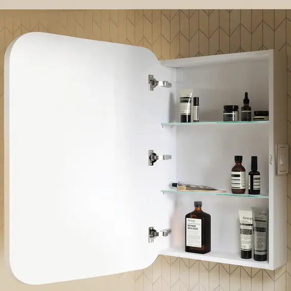Зеркальный шкаф Alavann Lana 55 см, с розеткой, нейтральная подсветка, изображение 8