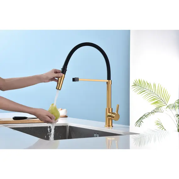 Смеситель для кухни Paulmark Halt Ha214021-BG брашированное золото, изображение 13