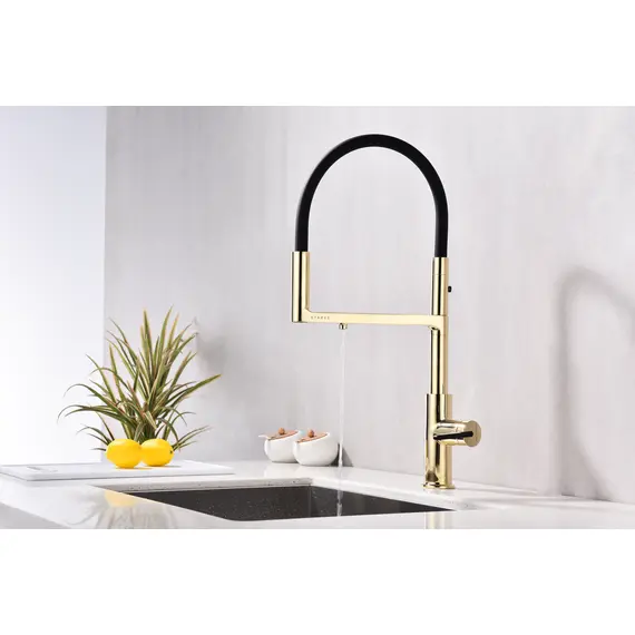 Смеситель для кухни Paulmark Tornado Starke To213402-G золото с краном для фильтра питьевой воды, изображение 5