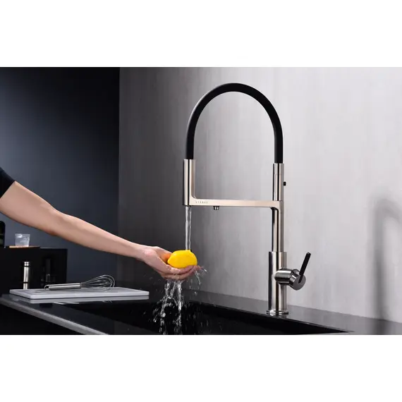 Смеситель для кухни Paulmark Tornado Starke To213402-NI никель с краном для фильтра питьевой воды, изображение 7