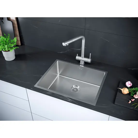 Мойка из нержавейки Paulmark Next 54 Uni PM215444-BS брашированная сталь 54 x 44 см, изображение 4