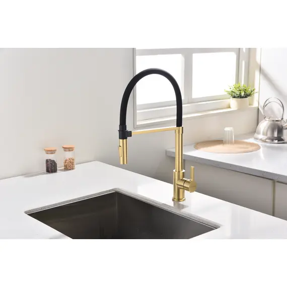 Смеситель для кухни Paulmark Halt Ha214021-SBG светлое брашированное золото, изображение 3